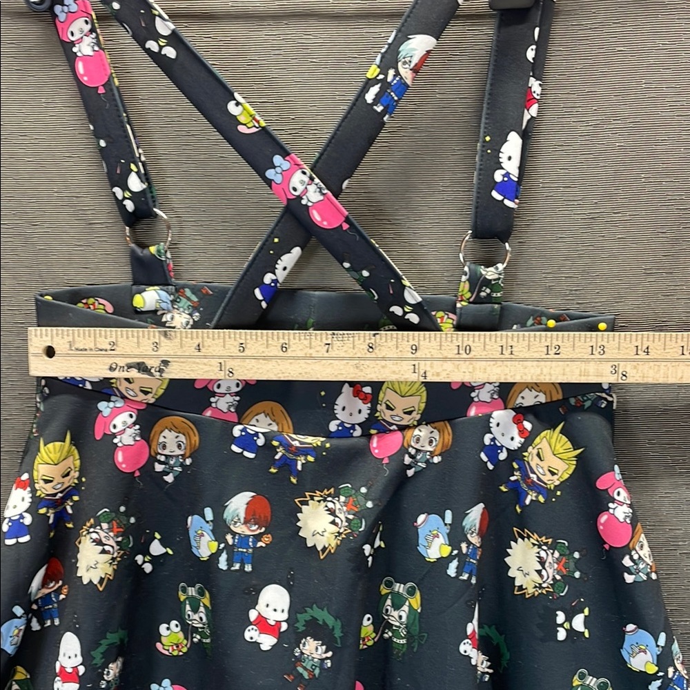 Hot Topic Black Skater suspender Mini Skirt Casual, Hello Kitty and friends - Picture 3 of 6